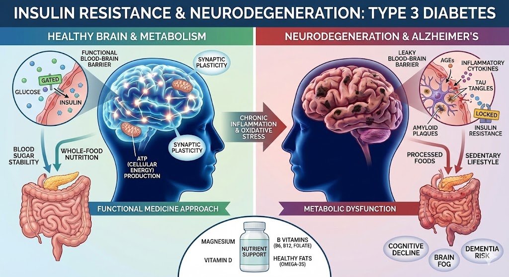 Insulin Resistance, the Brain, and Neurodegeneration: Why Alzheimer’s Is Being Called “Type 3 Diabetes”